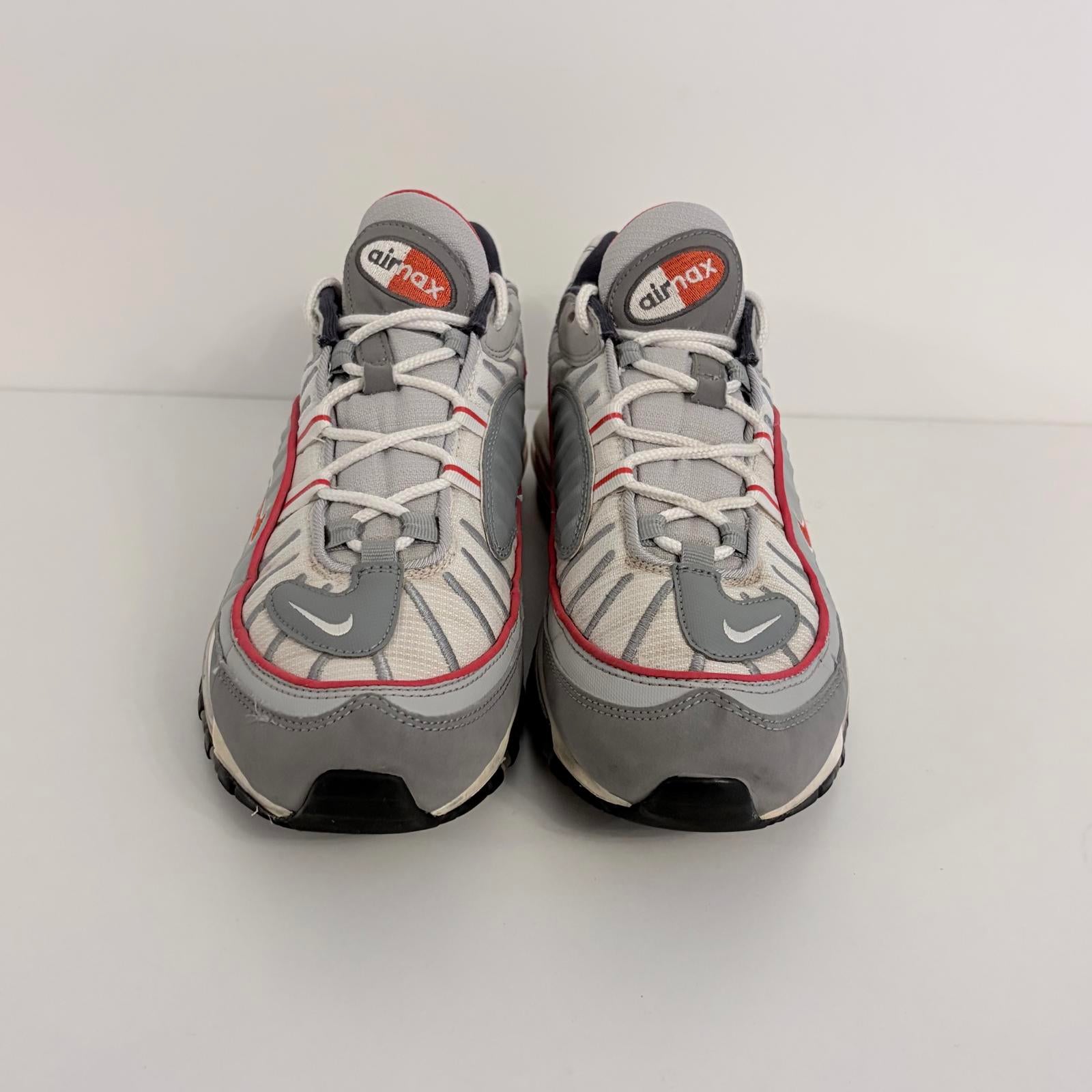 Nike Air Max 98 Mens UK 8 Particle Grey Red Bubble Trainers CI3693-001