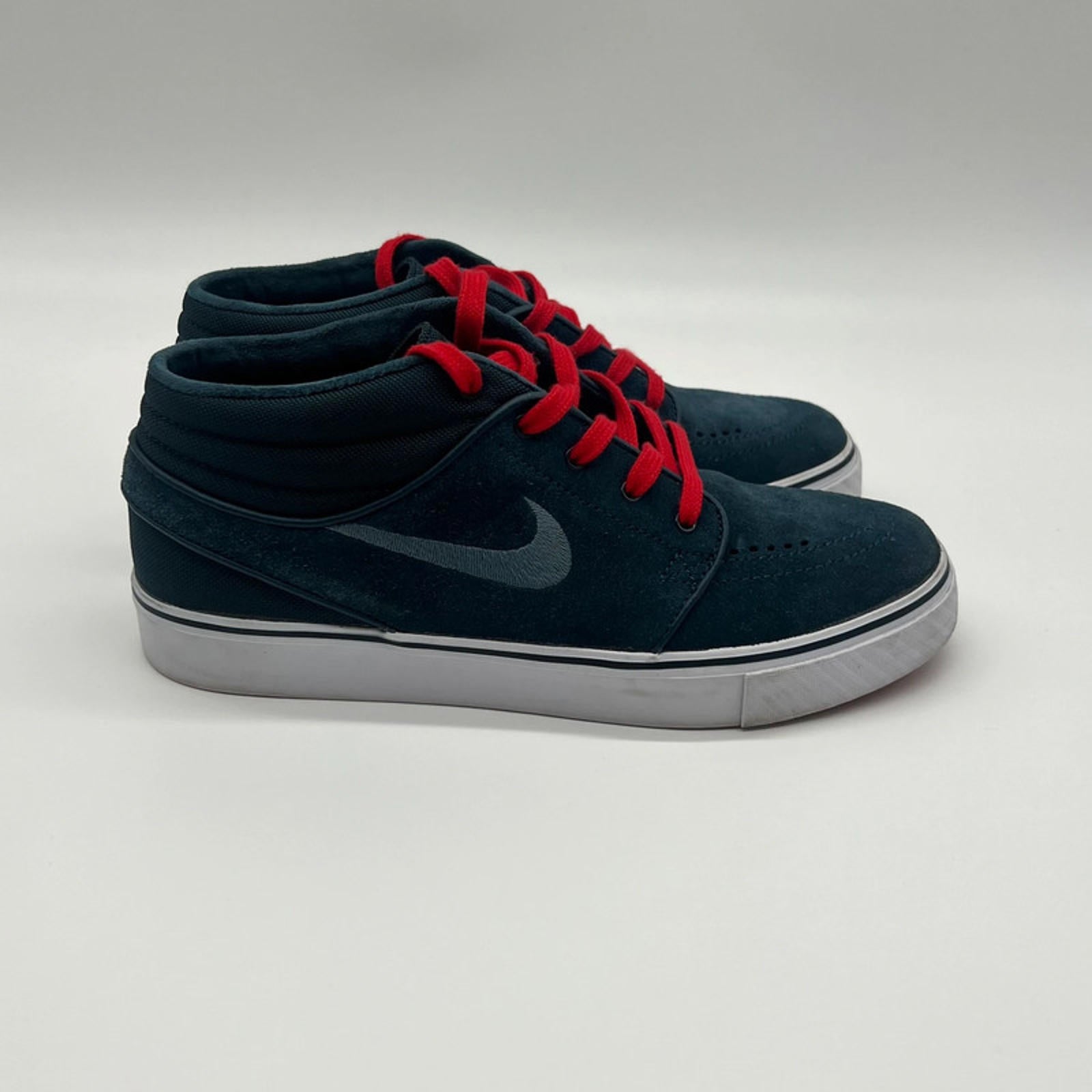 Nike SB Stefan Janoski Zoom Mid MD UK 5.5 Navy Red Skate Shoes 443095-406