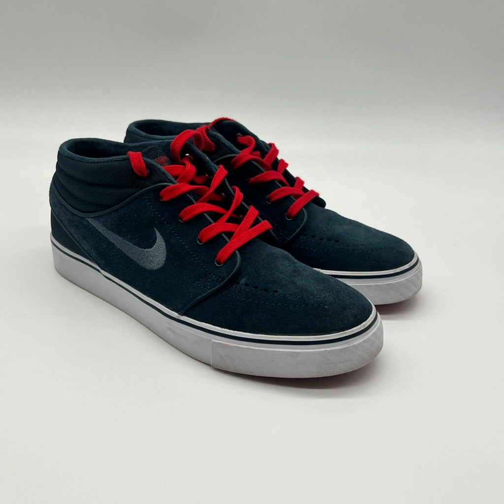 Nike SB Stefan Janoski Zoom Mid MD UK 5.5 Navy Red Skate Shoes 443095-406