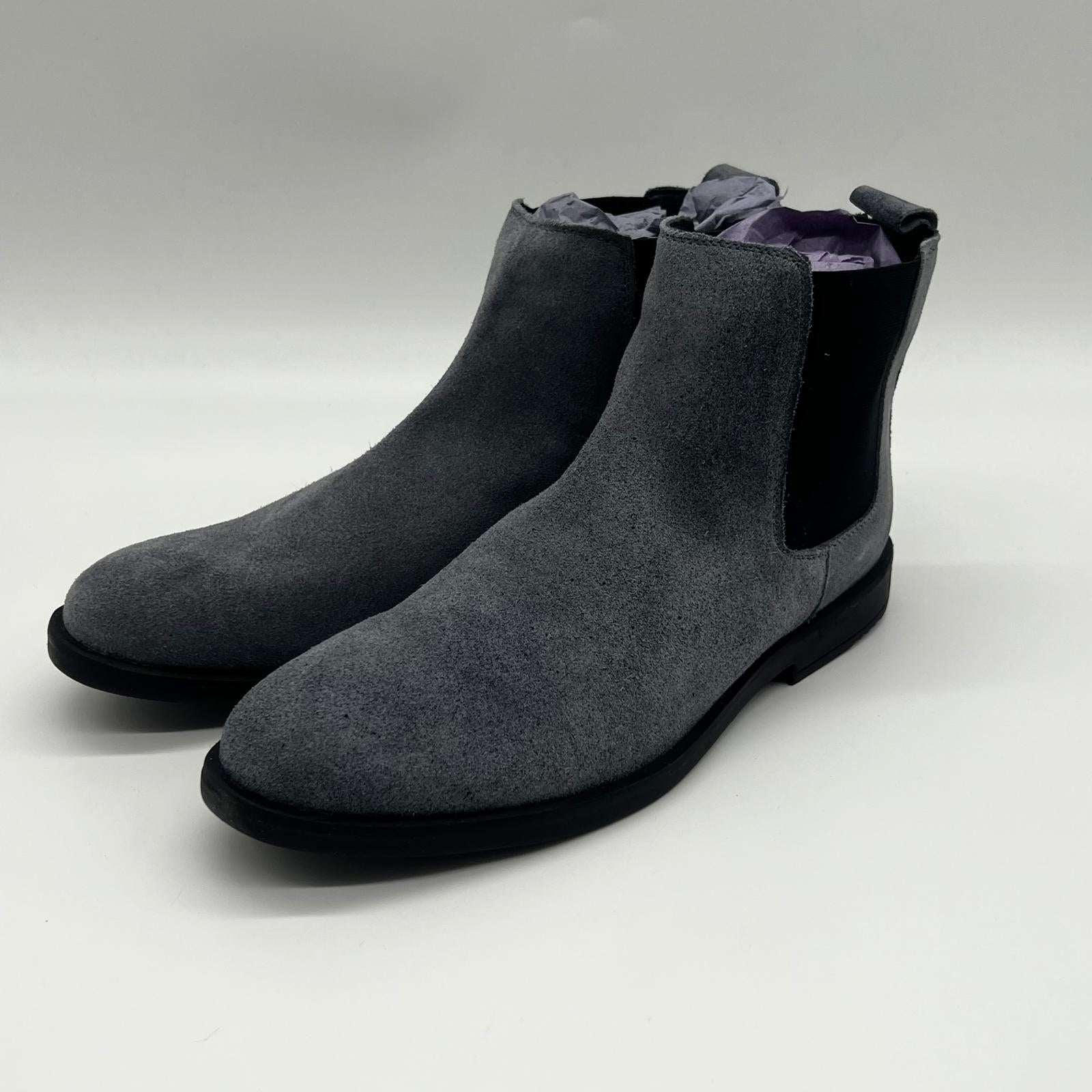 Moda In Pelle Solaro Mens UK 7 EU 41 Grey Quality Suede Chelsea Boots
