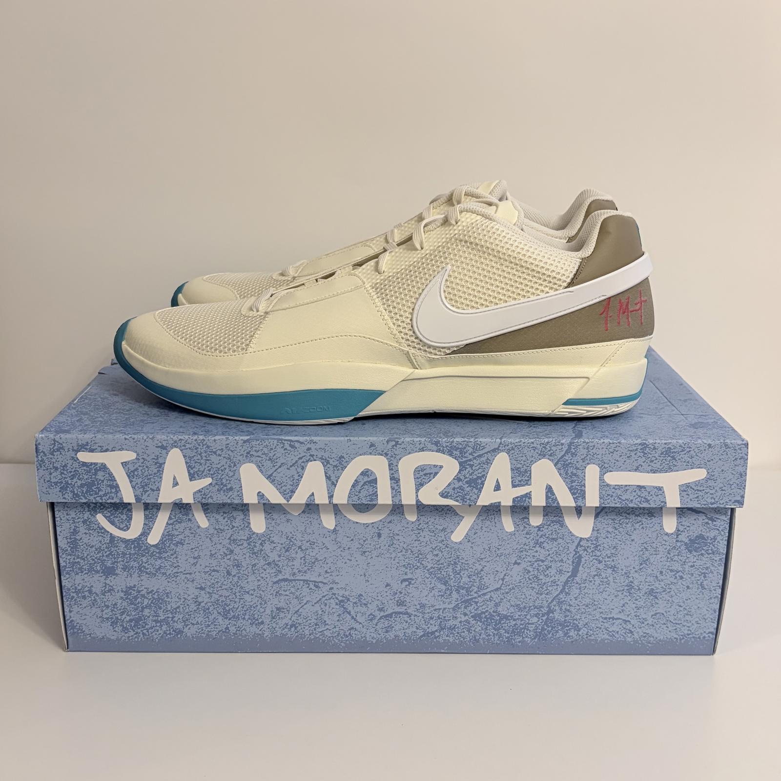 Nike Ja 1 Mens UK 16 Seasonal Beige Brown Blue Basketball Trainers DR8785-102