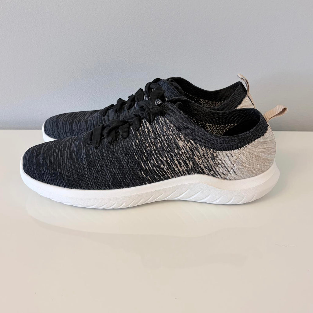 Clarks Cloudsteppers Nova Glint UK 7 Black Beige White Comfort Trainers