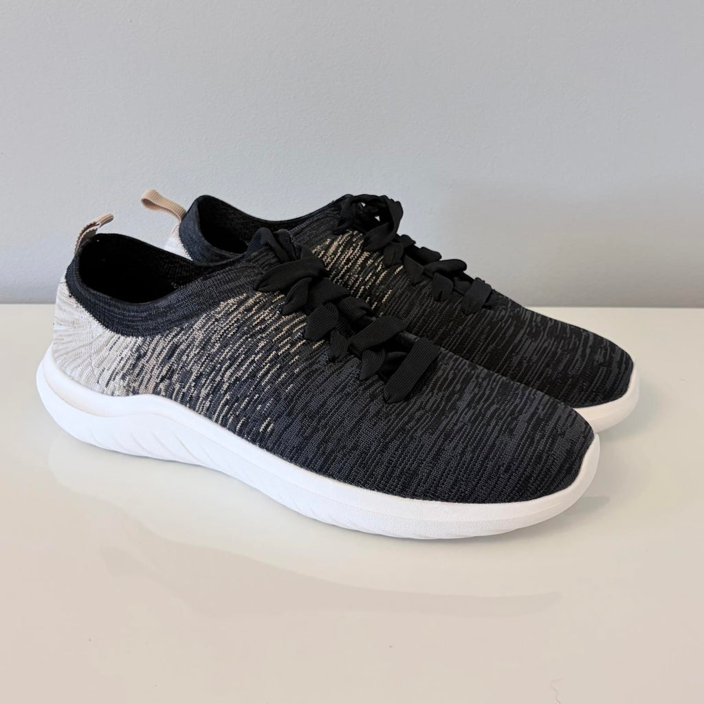 Clarks Cloudsteppers Nova Glint UK 7 Black Beige White Comfort Trainers