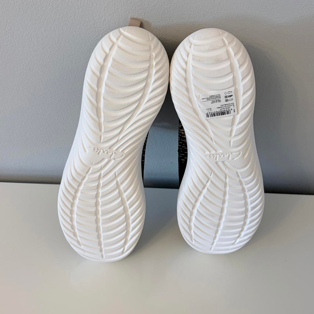 Clarks Cloudsteppers Nova Glint UK 7 Black Beige White Comfort Trainers