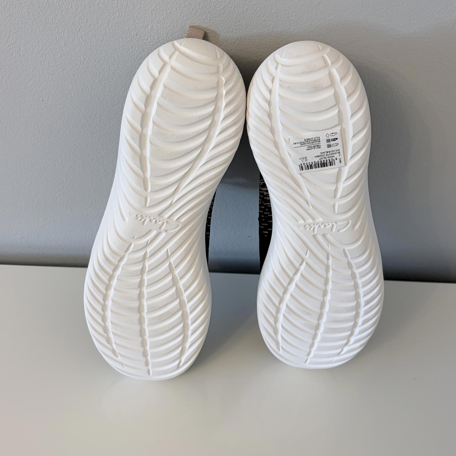 Clarks Cloudsteppers Nova Glint UK 7 Black Beige White Comfort Trainers