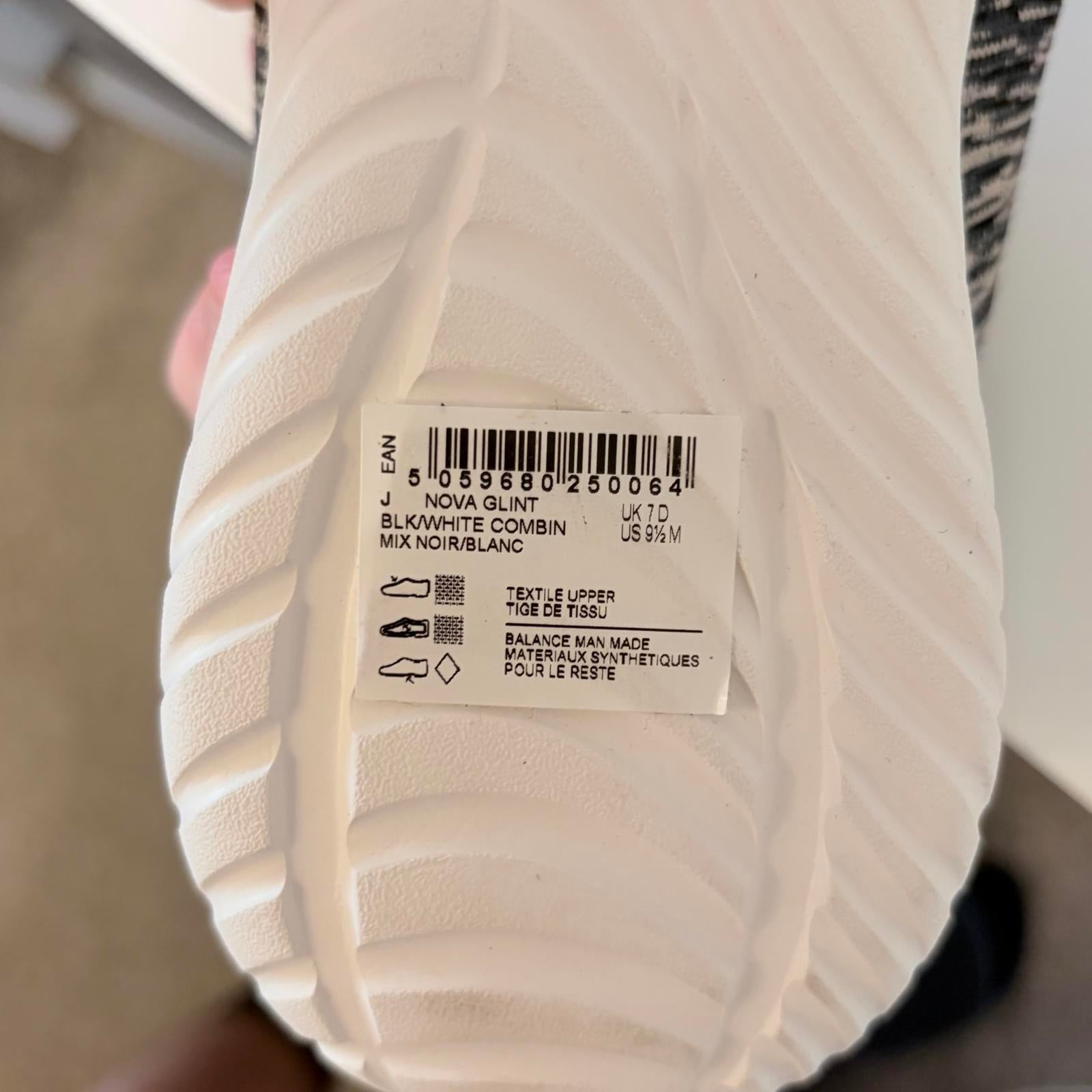 Clarks Cloudsteppers Nova Glint UK 7 Black Beige White Comfort Trainers